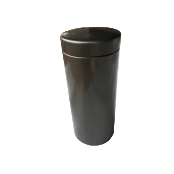 Black Color Printed TinTea Canister Box Glossy With Plastic Insert Inside