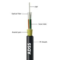 Commande Adss G652D 100 mètres 24 cœurs Adss câble à fibre optique pour câble de communication aérienne aérienne