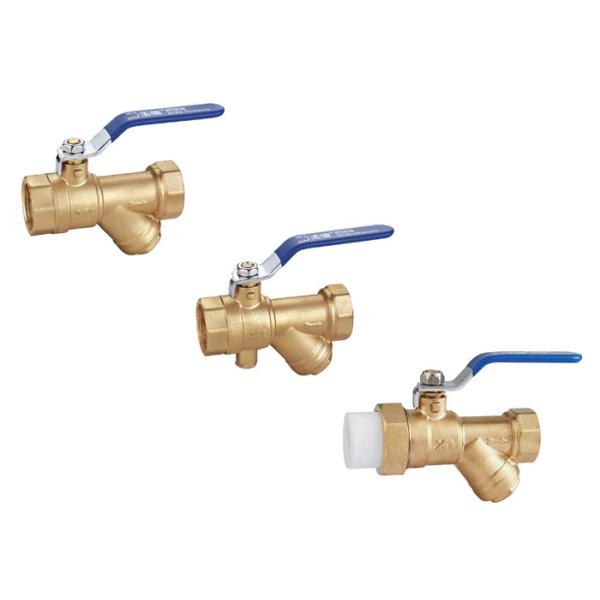 3313 3314 3315 Long Lever Female Threaded Brass Ball Valve Sizes DN15 DN20 DN25 DN32 DN40 w/ Built-in Filter Function