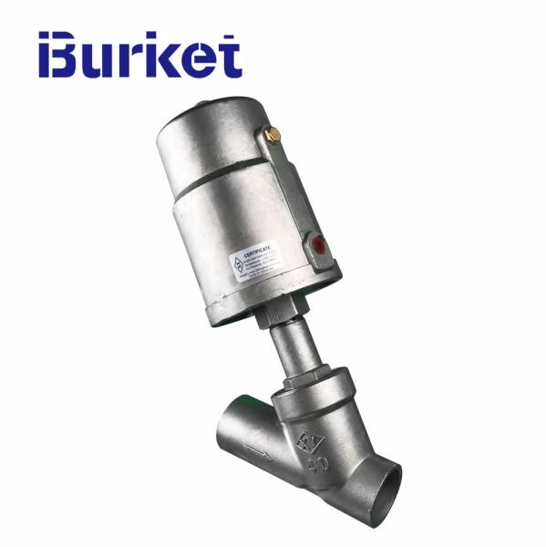 Pneumatic Stainless Steel Thread Ends Y-type Angle Seat Valve With Stainless Steel Actuator