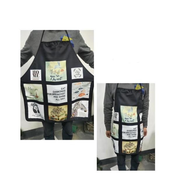 72*65cm Black Polyester Sublimation Apron Blanks For Kids And Adult