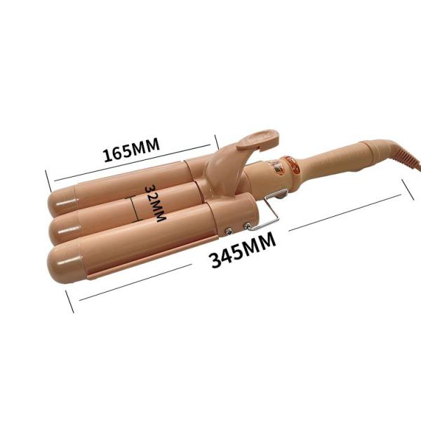 Beach Wave PTC Heater 3 Barrel Hair Curling Iron , 32mm Triple Barrel Curling Iron