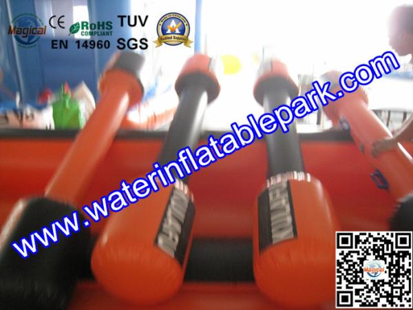 Orange Square Inflatable Gladiator Joust / Durable Inflatable Jousting Arena