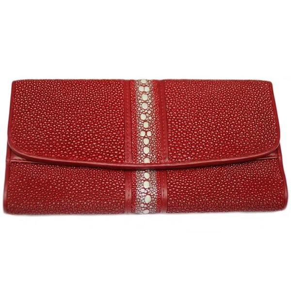 Unisex Style Authentic Stingray Skin Women Long Wallet Lady Card Holders Genuine Leather Female Large Clutch Purse