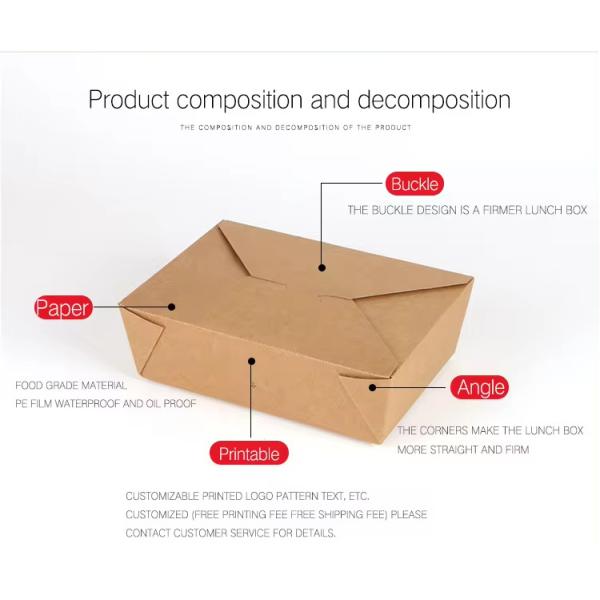 Одноразовая еда для приема на кухню Фруктовый салат Жареный куриный обед Карточная коробка
