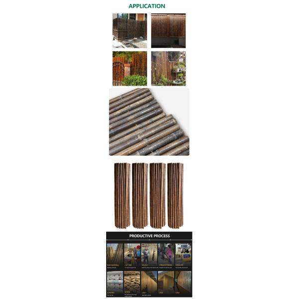 Smoked Decorative Bamboo Fence Screen Fencing For Nursery Garden Green House