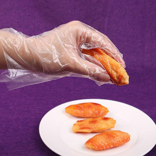 Good Elastic Clear Eco Friendly Disposable Gloves / Transparent Pe Gloves For Fast Food