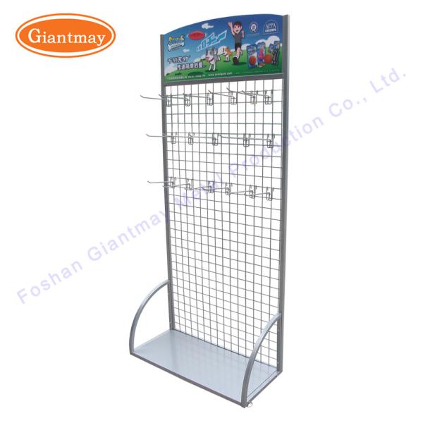 Grade Mesh Display da loja varejo de loja varejo com a cremalheira de fio do metal da cesta