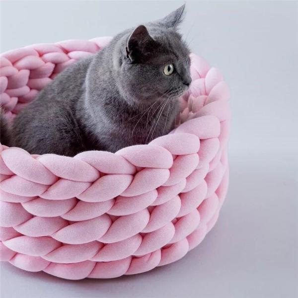 Грубая рука шерстей - сплетенная кровать щенка ткани Washable DIY гнезда кота любимца руки машины грубая