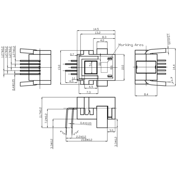 Open type Hall effect current sensor AKM CQ2063 with quantum well InAs sensor and low offset voltage