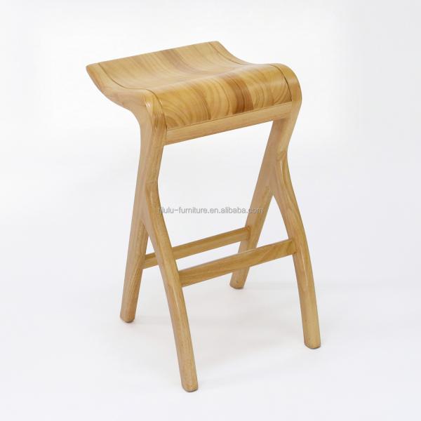 Home Bar Essential Lacquered Solid Wood Bar Stool with High Living Room Chair