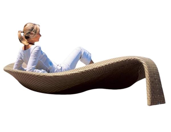 190x45x64cm Sun Loungers Chaise Weaving Vine Lying Chair Courtyard Party Sunbed