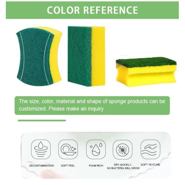 5Pcs/pack Cheap Price Sponge Scouring Pad Rectangle Sponges for Dishes Cleaning Dish Washing Scrubber Kitchen Washing Brush