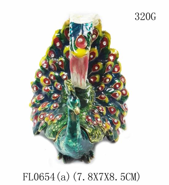 Double Love Birds Pewter Trinket Box Peacock   Trinket Box Wedding Gift