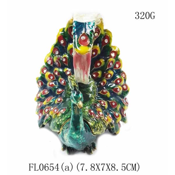 Double Love Birds Pewter Trinket Box Peacock Trinket Box Wedding Gift