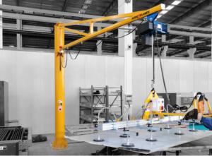 Free Standing Manual Jib Crane Slewing Jib 500kg With Electric Hoist