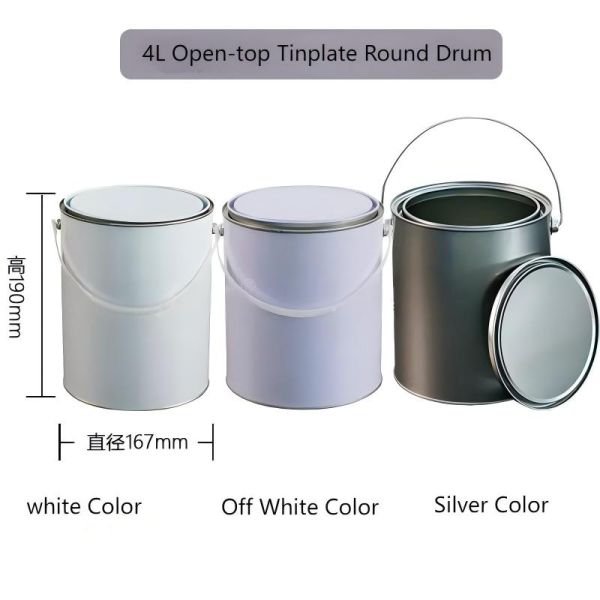 Big Mouth 10L 18L 20L Metal Tinplate Pail Empty Barrel Cans for Paint Putty Chemicals