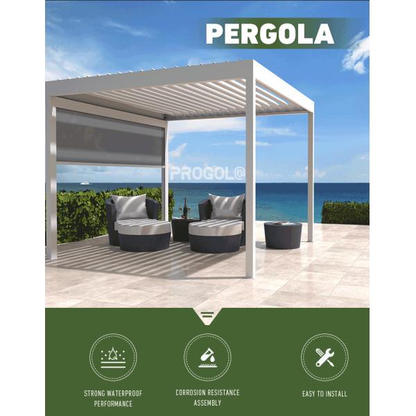 Outdoor Garden Modern Aluminum Pergola Covers Louver Roof Waterproof
