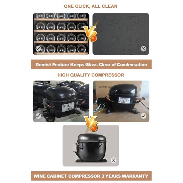 Glass Door American Oak Raw Materials Free Standing Wine Cabinet