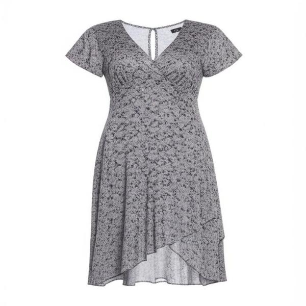 Femmes Robe irrégulière Gris Sans manches Fleur Robe décontractée