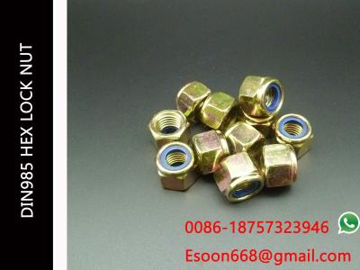 M6-1.0 DIN 985 Class 8 Zinc Finish Steel Nylon Insert Lock Nut