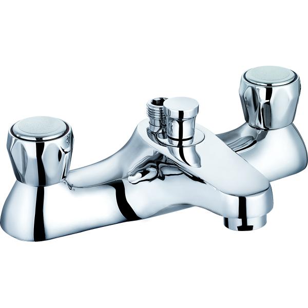 クロム仕上げ 洗面室用 ダブルハンドル バスシャワーミキサー T8062