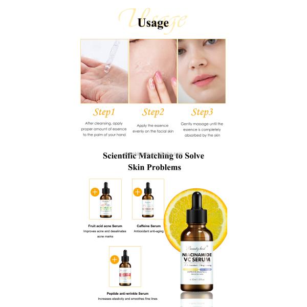 Private Label VC Facial Serum ODM Whitening Brightening Face Serum