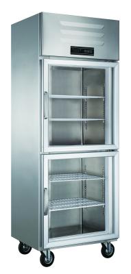 Easy Cleanup Commercial Display Refrigerator 800L 2 Door Glass Door Freezer Compact