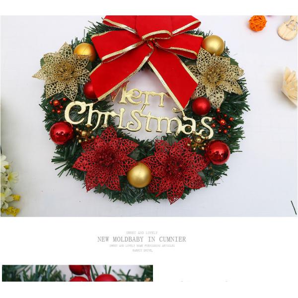 Plush Cloth and Plastic Christmas Pinecone Wreath for Outdoor Christmas Decorations