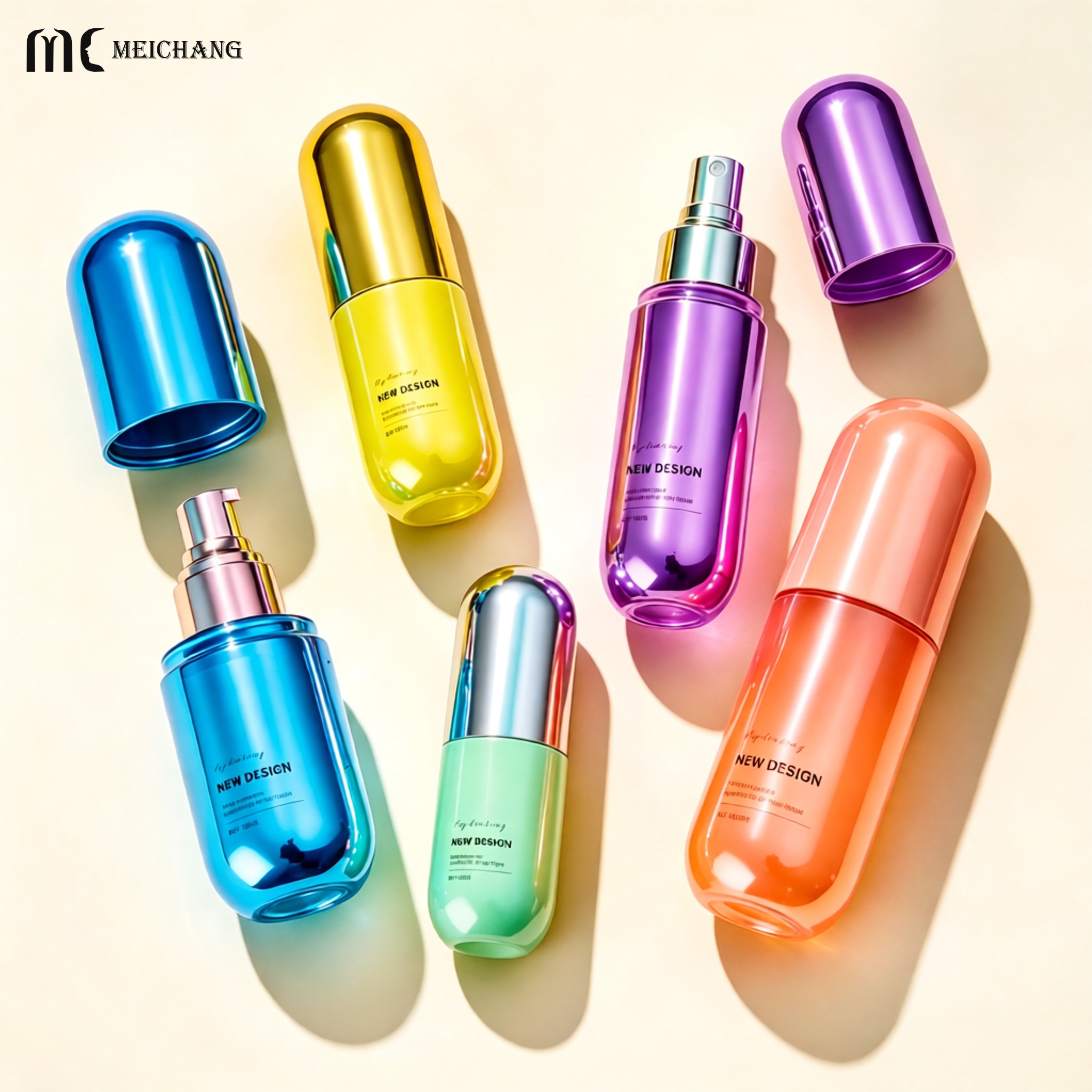 40ml 60ml 80ml 100ml 120ml Eco-Friendly Pill-Shaped PCR PET Cosmetic Bottle with Interchangeable Fine Mist Spray & Lotion Pump for Body Oil & Skincare(MC-444)
