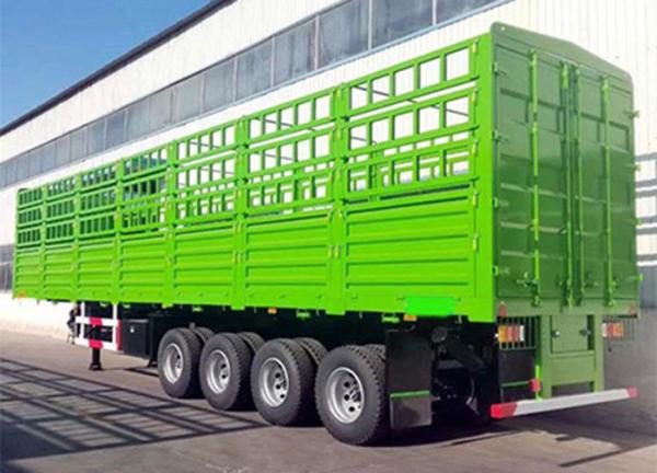 Not Self-dumping 3 Axles Fence Semi Truck Trailer For Livestock Transport Air Suspension