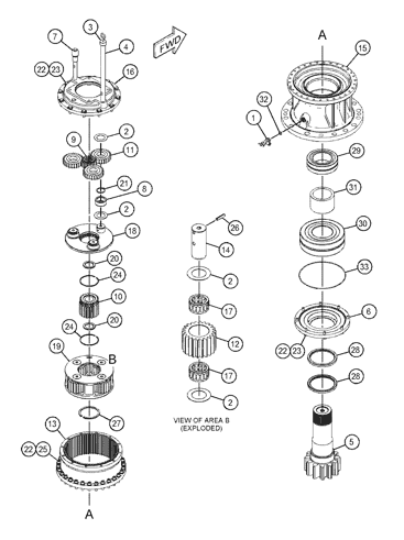 1912694 191-2694 Excavadora de eje de piñón Dispositivo final para 322C 322C FM 324D 324D FM