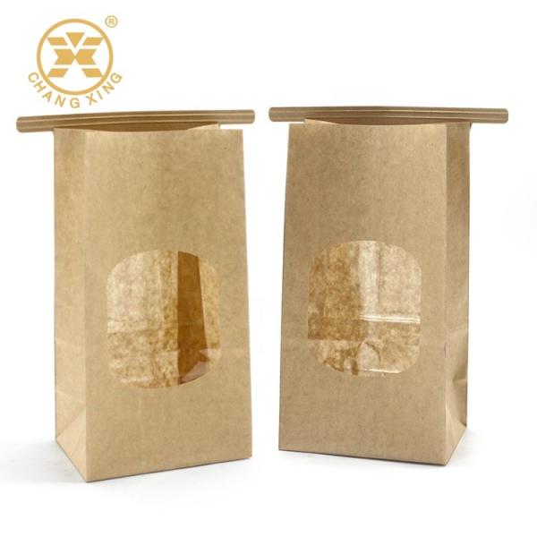 40gsm Pasta Noodle Food Grade Paper Bags With Plastic Window Dry Fruits Packing Bags OEM