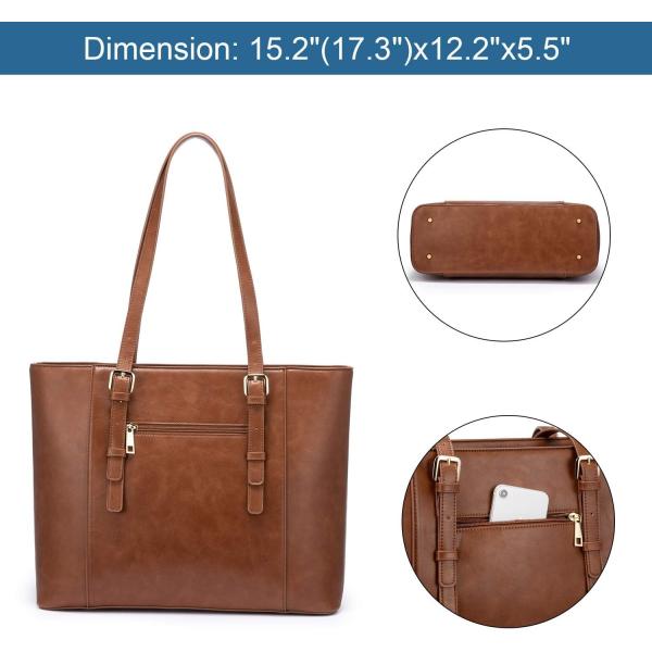 Lovevook LATEPUTTURE BALSA DE MUJERES, BALSA DE COMPUTADOR de cuero estructurado, bolso de trabajo profesional, elección del profesor/abogado,