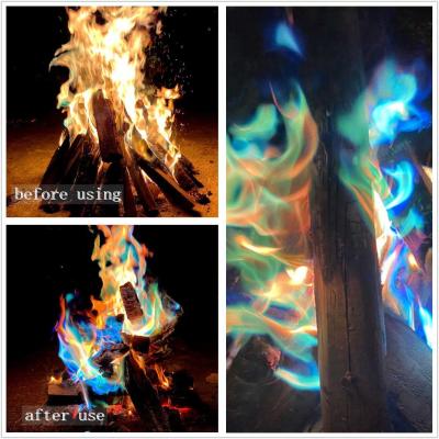 10g/25g Coloured Fire Flames Powder Bonfire Campfire Pyrotechnics Flames Trick For Outdoor Camping Picnics