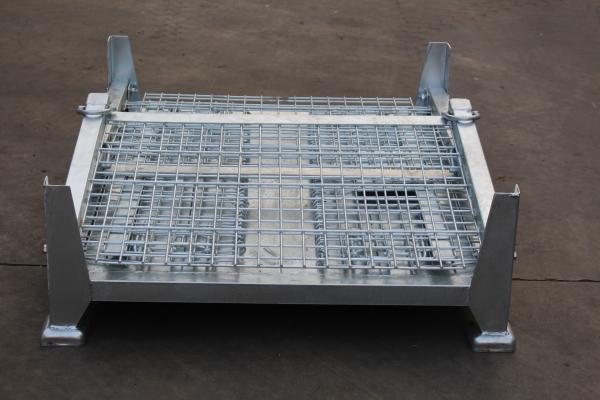 Collapsible Electro Zinc Plated 50x50 Mesh Metal Storage Cage