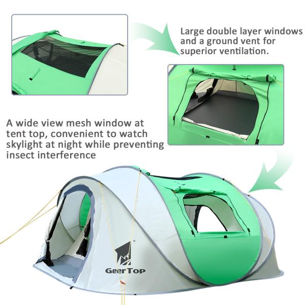Outdoor 2 Doors Instant 6.8kg Pop Up Camping Tent