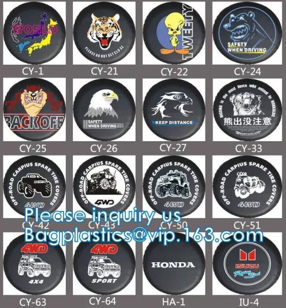 Custom Car Wheel Spare Wheel Cover Tyre, Spare Tire Cover, PVC, PU, Oxford, Nylon, Pajero Spare Tire Cover