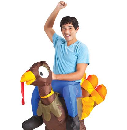Riding Turkey Rider Adult Inflatable Costumes For Oktoberfest Beer Festival