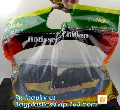 custom printed rotisserie chicken bags roast chicken packaging bag, ziplock handle bags stand up pouch, Plastic foil rot