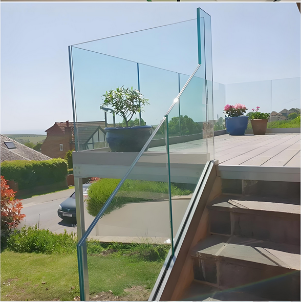 Barandilla de balcón de vidrio templado transparente de 10 mm para uso en interiores y exteriores