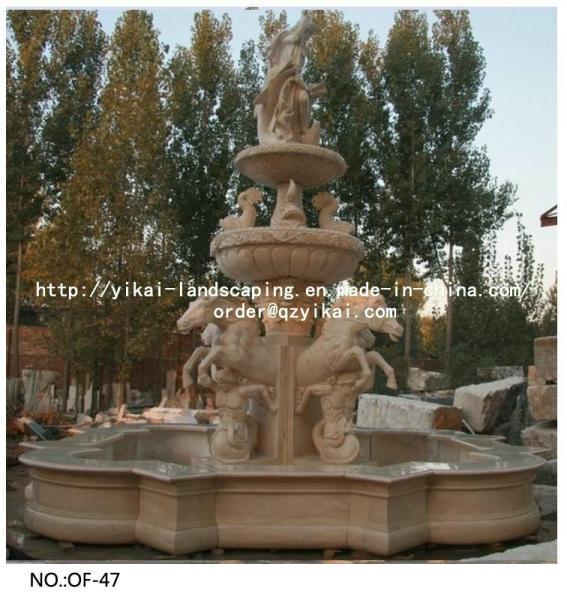 Hand Carved Stone Fountain, Outdoor Garden Water Fountain (YKOF-47)