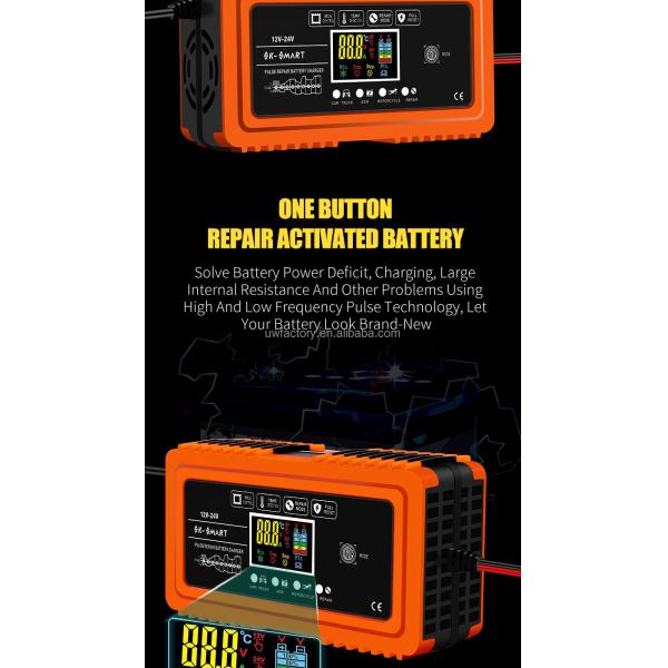 12V/24V Output Intelligent Battery Charger 10A for Automatic Charger Car Motorcycle Boat Marine