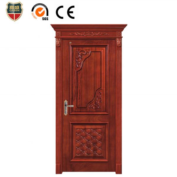 ODM Modern Entry Double Swing Wood Door HDF Interior Solid Wooden Doors
