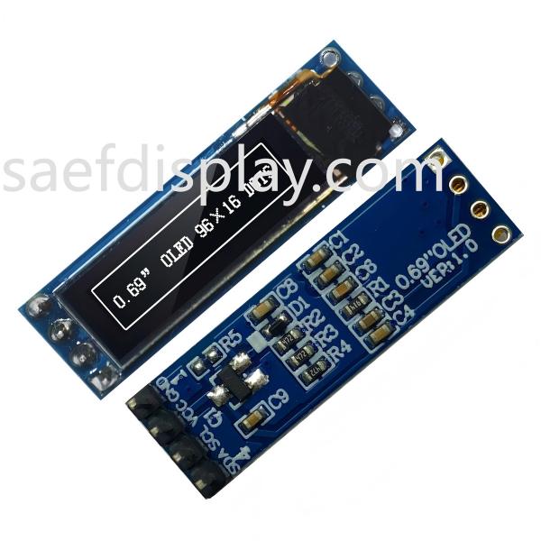 0.69 Inch OLED Display Module - 96x16 I2C, SSD1306 IC, White, Arduino Compatible Best Price USA