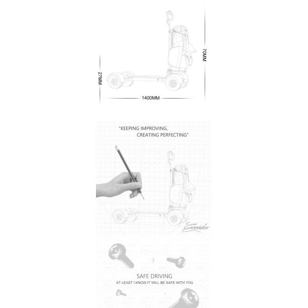 Brushless Motor 60KM Golf Electric Skateboard 1000W 60V 20.8AH 10.5 Inch