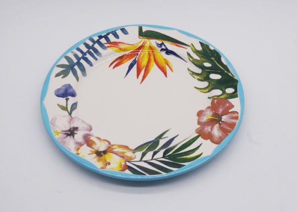 Customized Ceramic Dinner Plates , Flower Decal 8 Inch 10 Inch Dinner Plates
