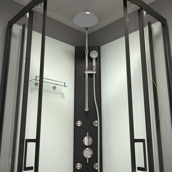 15.5cm Tray Quadrant Shower Cubicles Transparent Tempered Glass KPN2009007