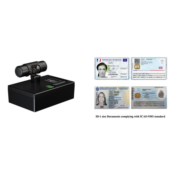 M ID-BOX V2.0 E-ID Card Reader for ICAO 9303 ID-1 Document Check Supports MRZ+Contact+Contactless/NFC/RFID+Camera+Fingerprint
