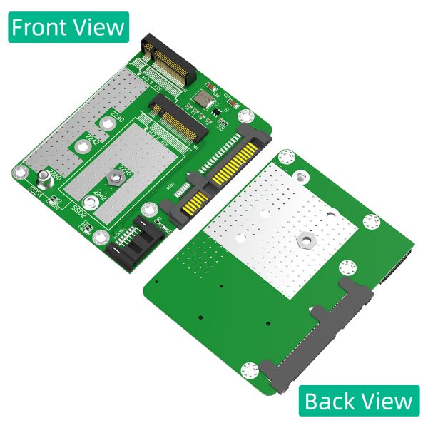 Dual M.2 SSD to Dual SATA3 Adapter with 2230/2242/2260 Compatibility for Computers and Laptops